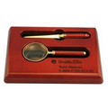 Wood Magnifier & Letter Opener Tray